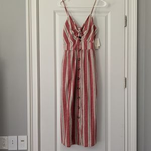 Pink and Cream Canvas Dress Sundress